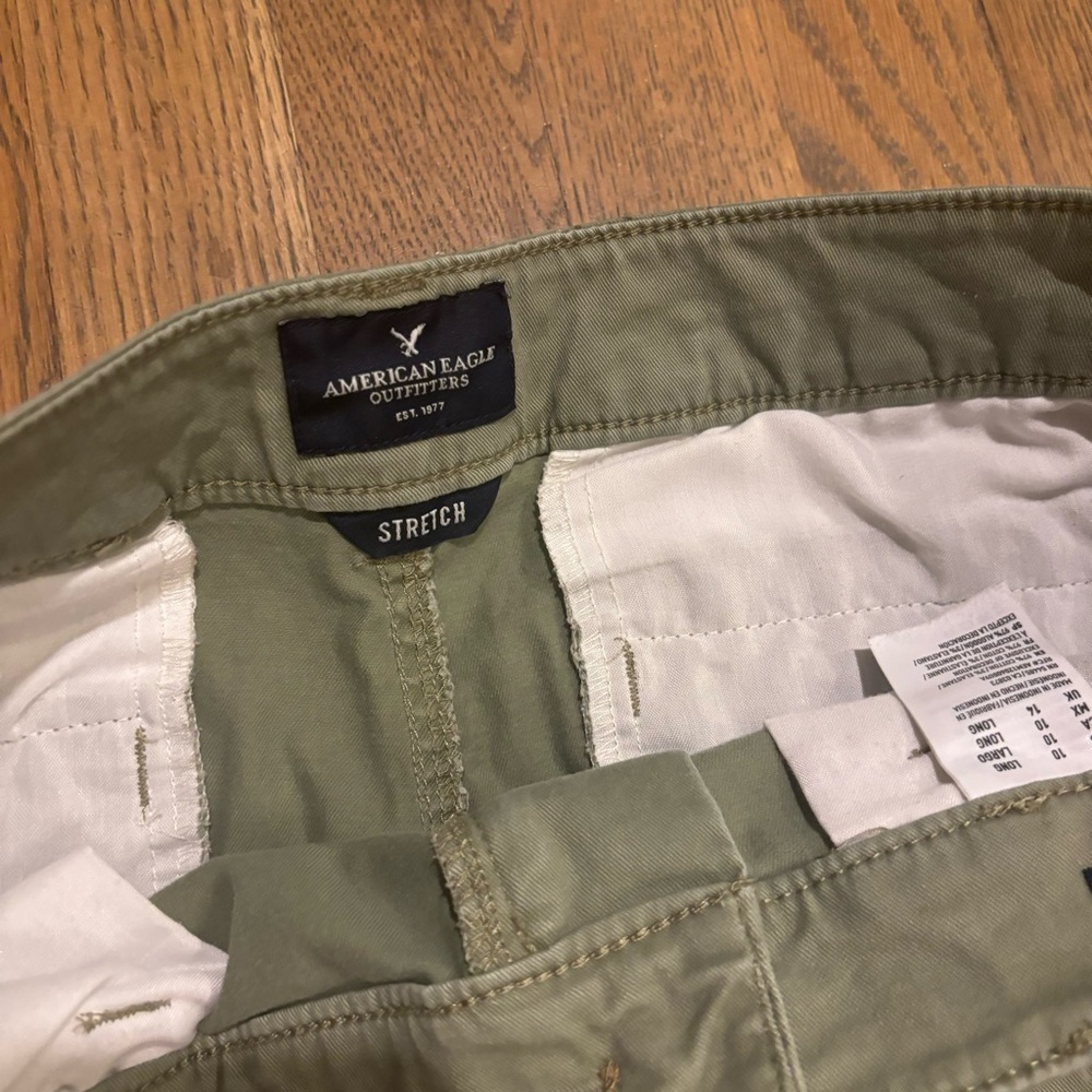American Eagle Green Kick Boot Stretch Pants Size 10 Tall - Picture 3 of 10